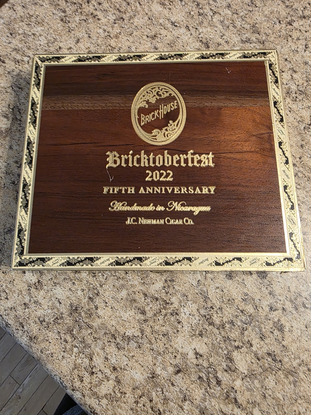 Brown and Gold Wall Plaque - Bricktoberfest 2022 Fifth Anniversary